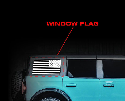 US Flag Ford Bronco Rear Quarter Window Decals